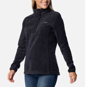 Columbia Benton Springs Half Snap Pullover Fleece Top Women's Sz S Black#67R